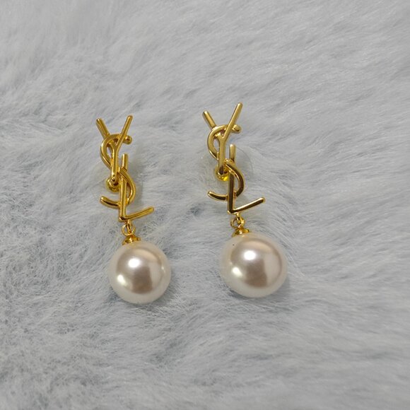 Yves Saint Laurent Pearl Earrings - Picture 2 of 5